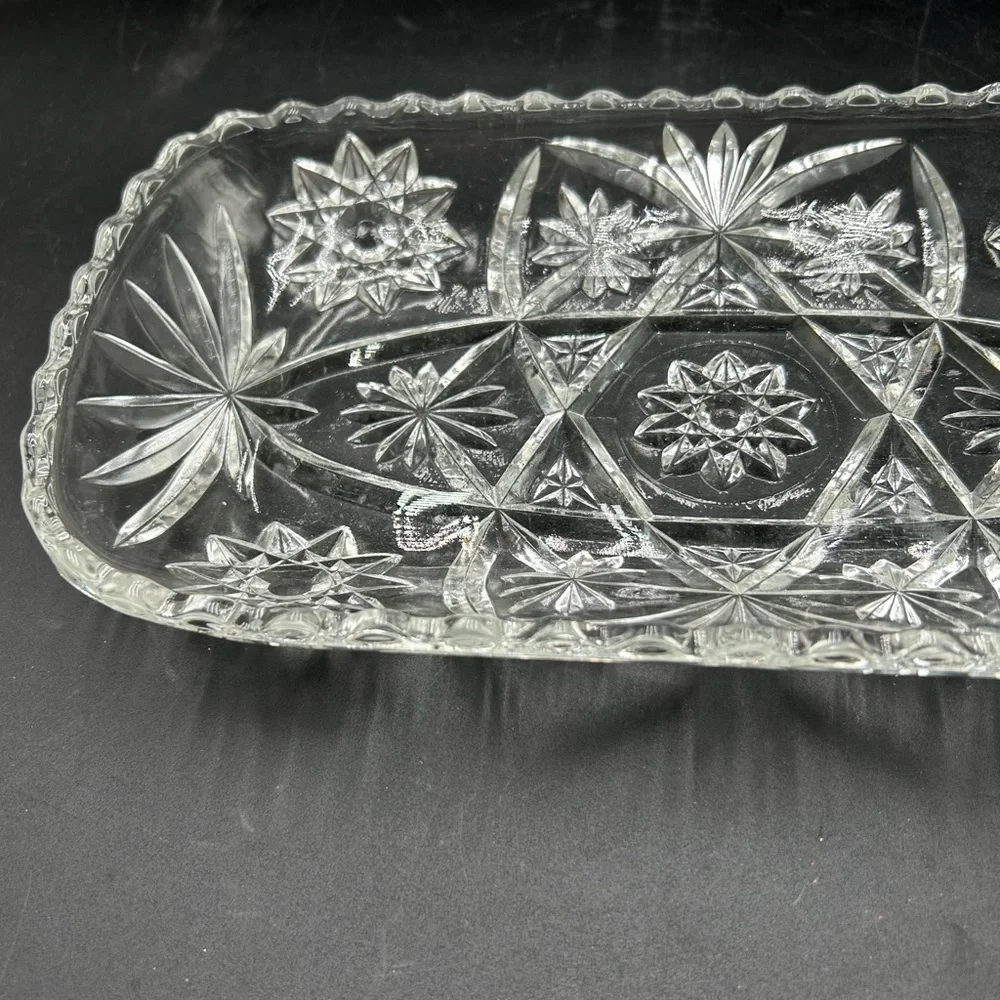 Anchor hocking prescut Elegant Clear Glass Bath Tray or relish tray